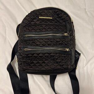 Steve Madden Black Quilted Mini Backpack